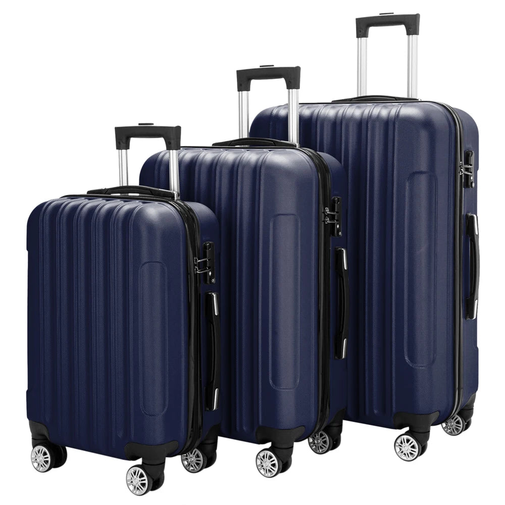 Ensemble de 3 valises à roulettes de voyage avec serrure