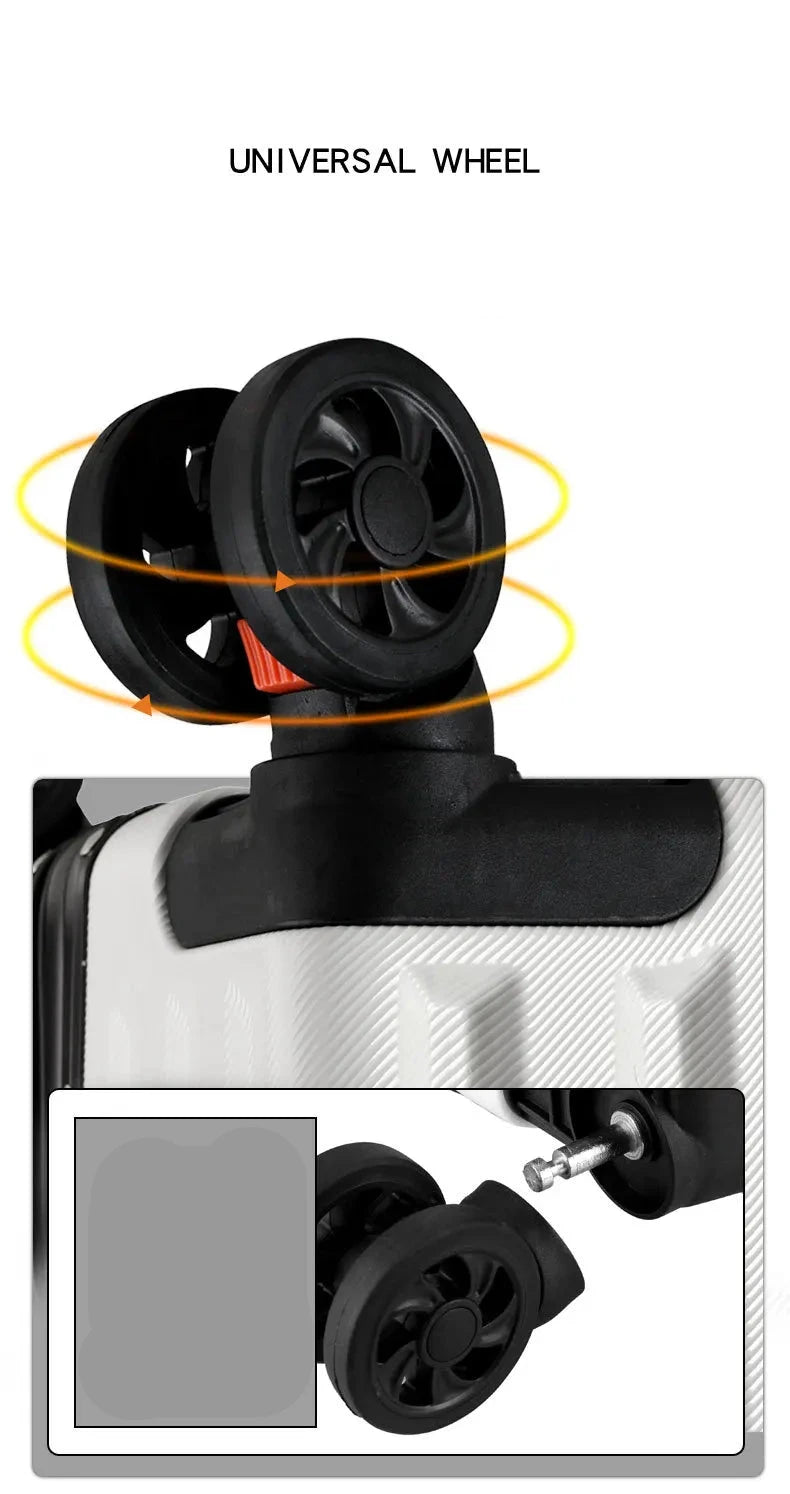 Valise à roulettes anti-collision, bagage de grande capacité, cadre en aluminium renforcé, boîte à mot de passe, valise décontractée, roue silencieuse, 20 po, 22 po, 24 po, 26 po