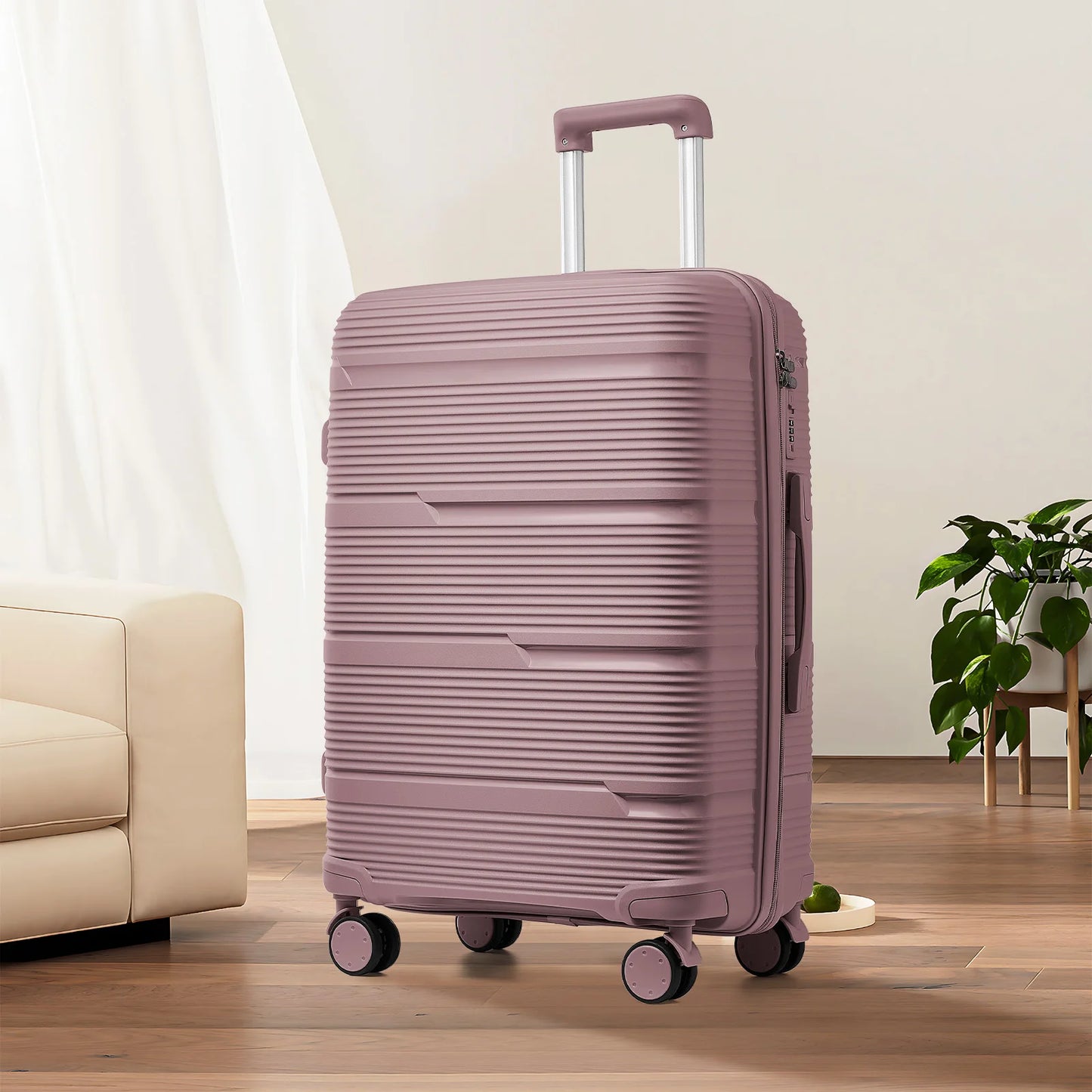 Valise de voyage roulante pour hommes et femmes, valise à roulettes, cabine d'embarquement, bagage à main, nouveau design, 20 po, 24, 28, en effet rose