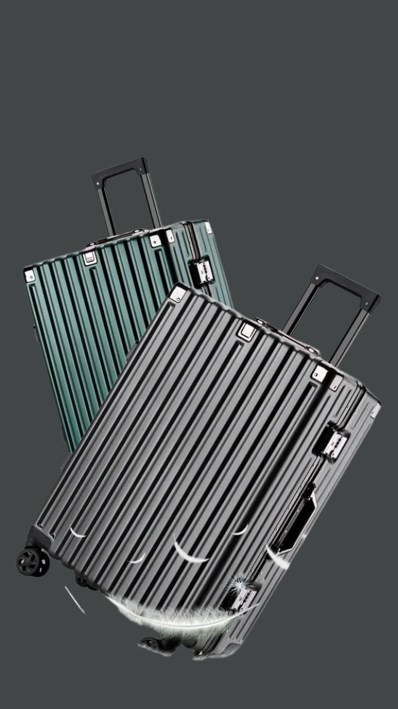 Valise à roulettes anti-collision, bagage de grande capacité, cadre en aluminium renforcé, boîte à mot de passe, valise décontractée, roue silencieuse, 20 po, 22 po, 24 po, 26 po