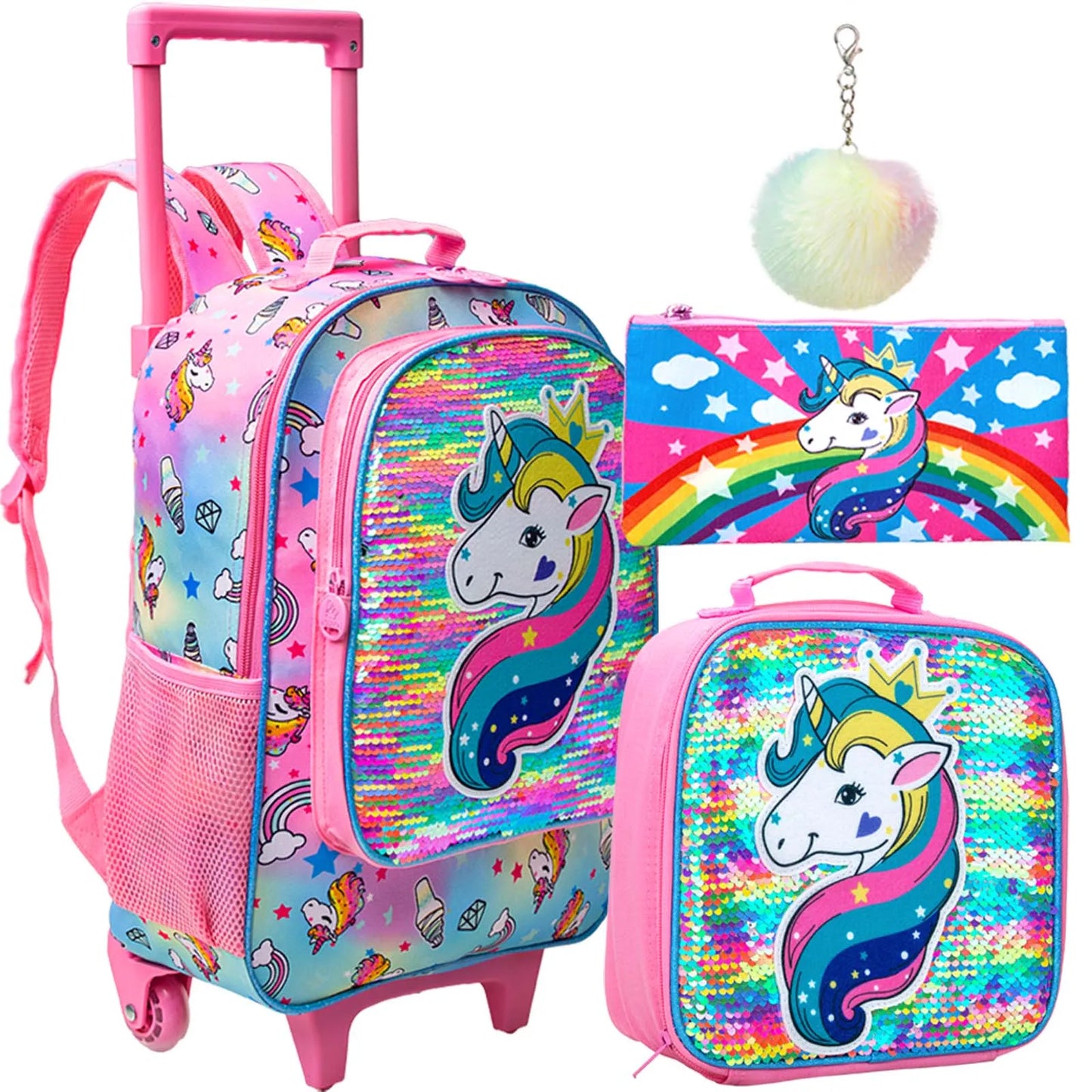avec sac à lunch, licorne, 3 pièces