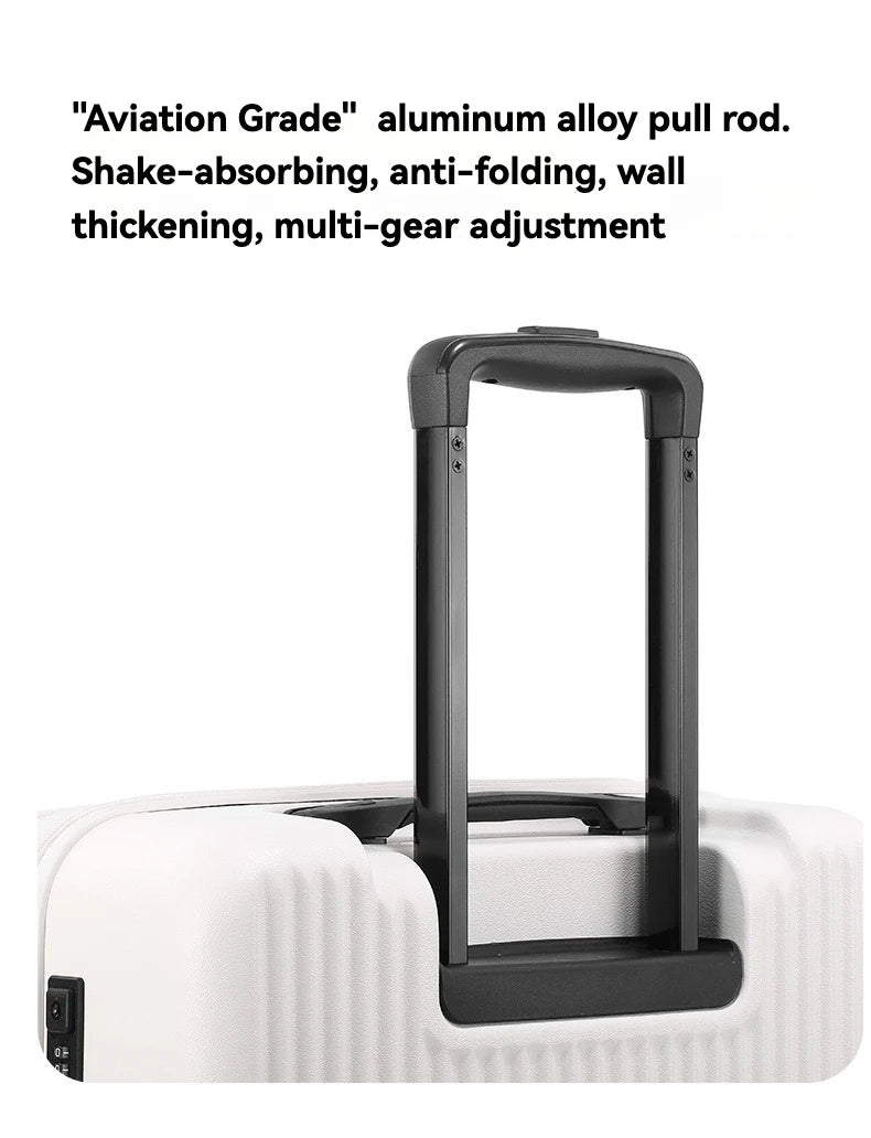 bagages durables pour hommes, valise avant ouverte, serrure TSA, roue tournante silencieuse USB, chargement, voyage à main, nouveau, 2024, 20, 22, 24/26 pouces, tige en aluminium