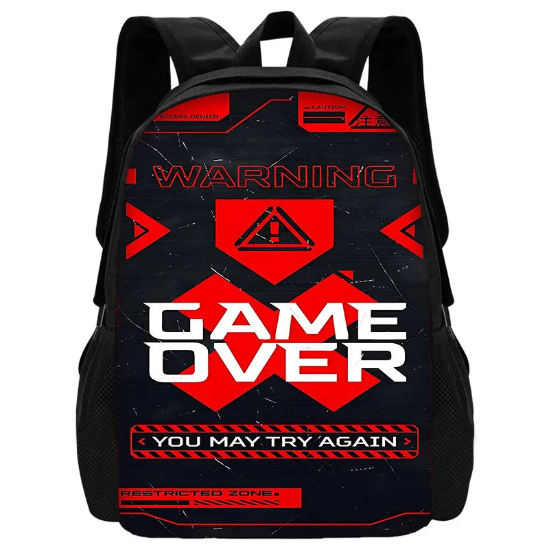 sacs à déjeuner, sacs à crayons, sacs d'école game over