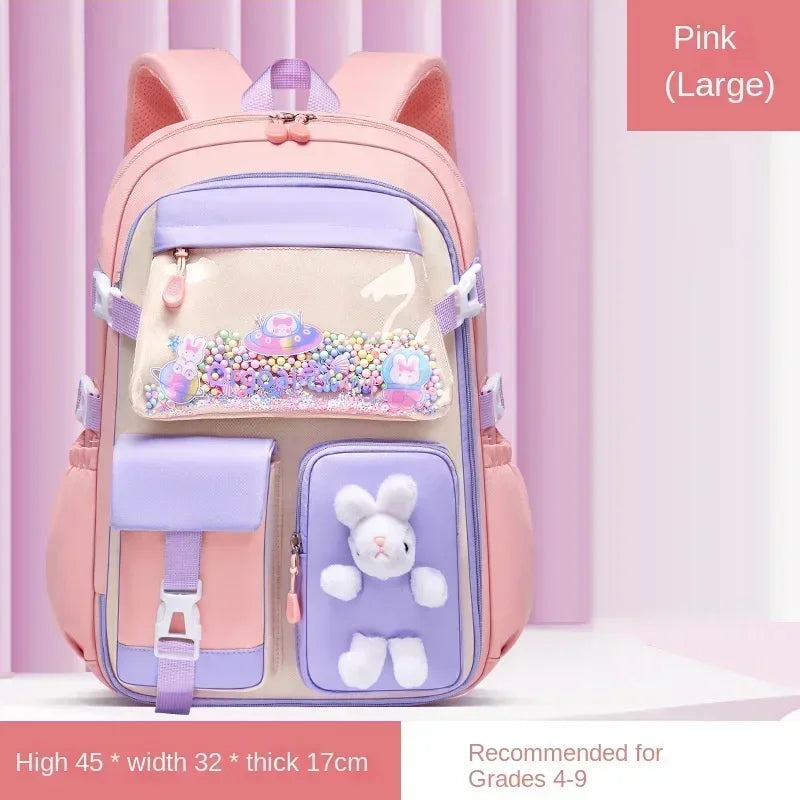Sac à Dos de Voyage Coloré pour Fille, Cartable d'École Primaire, observateur Kawaii, Sacs Imperméables, Cadeaux Mochilas, 2025, rose
