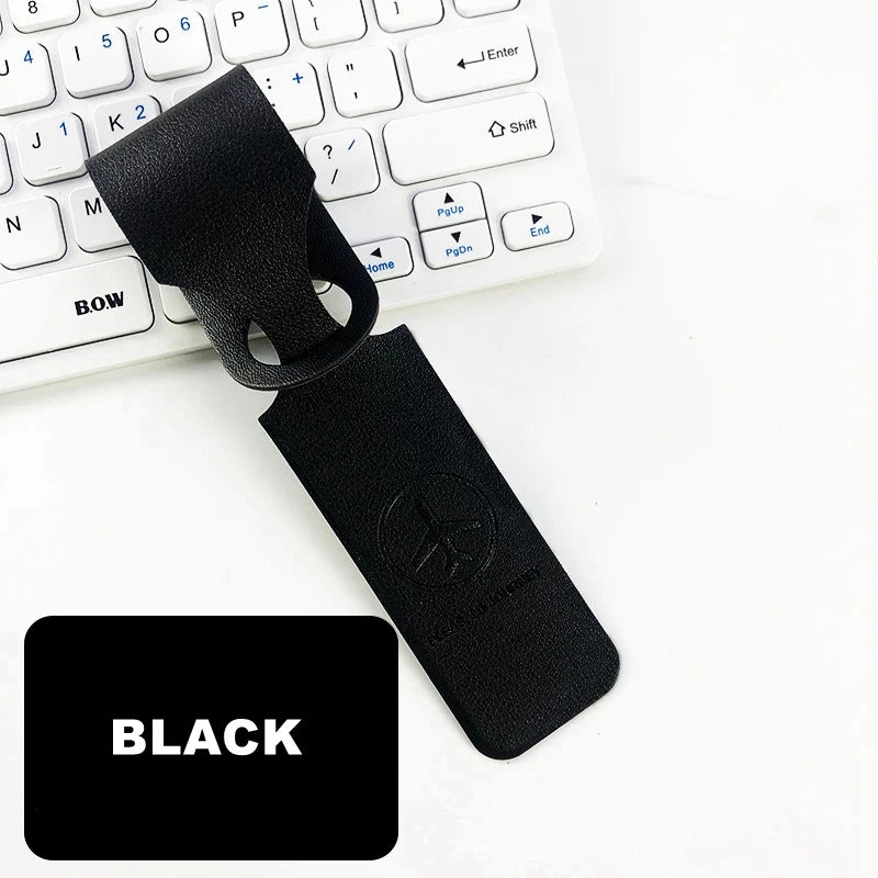 Étiquette noire bagage en cuir PU, 1 pièce