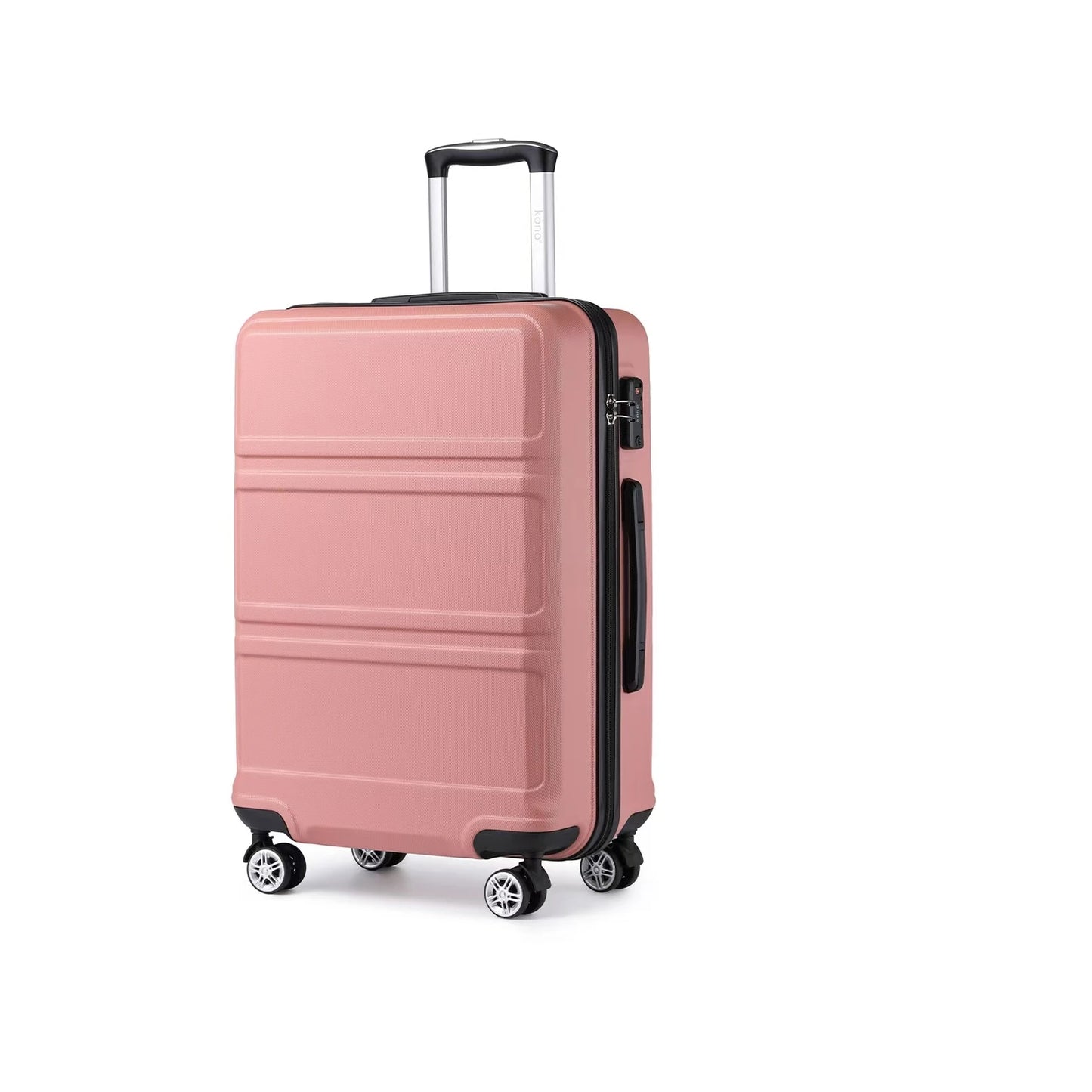 Grande Valise rose Légère, Valise Trolley payée ity L, 4 Roues Jumelles, Serrure TSA, Matériau ABS