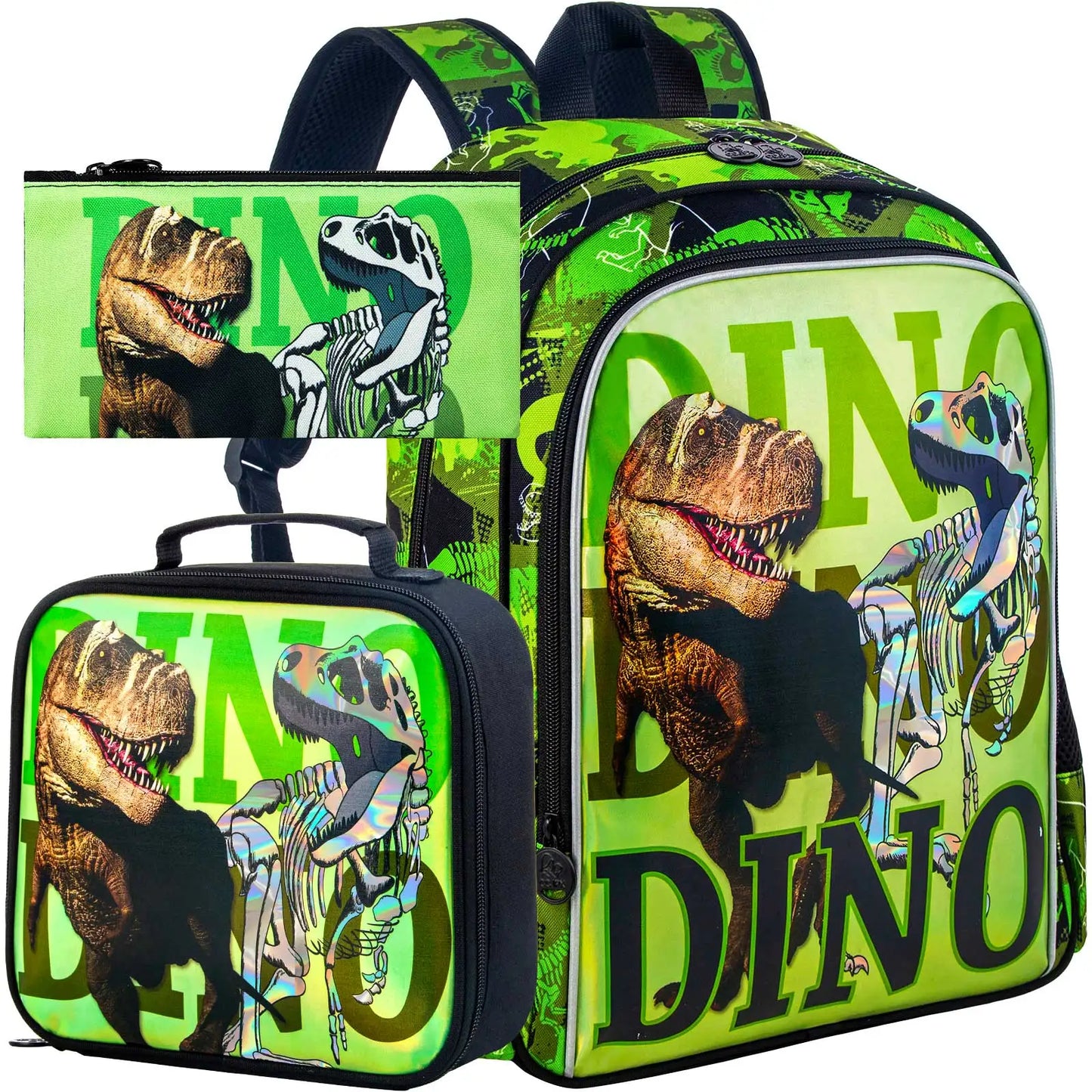 3 pièces sac à dos pour enfants pour garçons, sacs à livres préscolaires résistants à l'eau dino de 16 pouces, sacs à dos d'école primaire Cool 