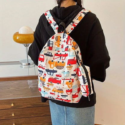 4 pièces ensemble retour à l'école grande capacité sac à dos & sac à main et trousse à crayons décontracté mode sac à dos dessin animé motif impression pour l'école