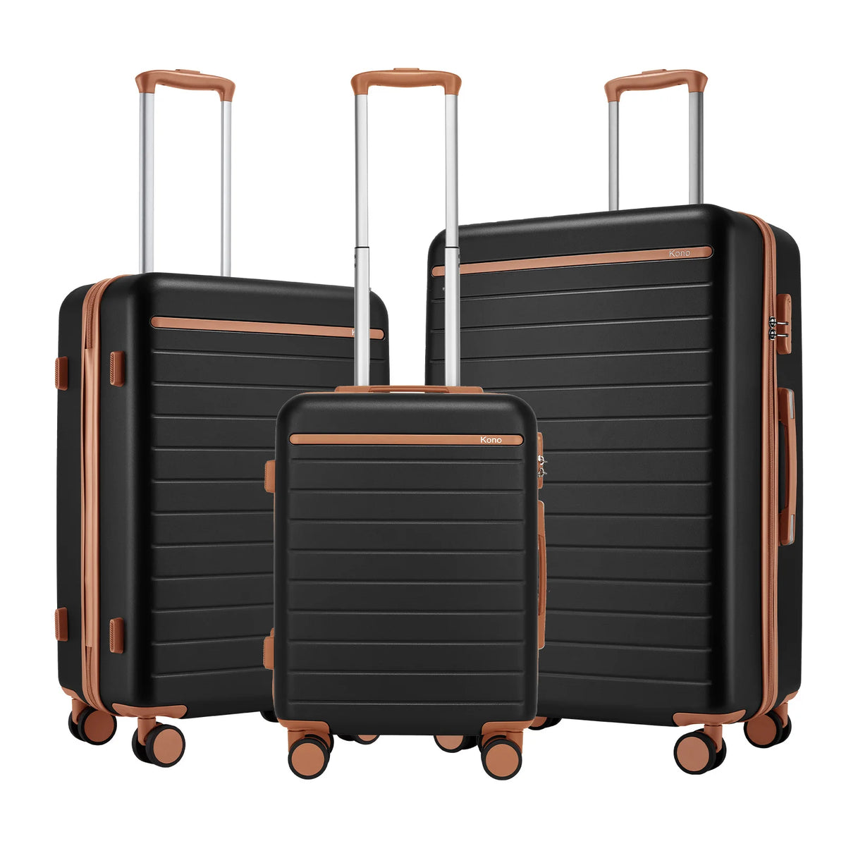 Ensemble de bagages de voyage, avec roulettes doubles et poignée télescopique