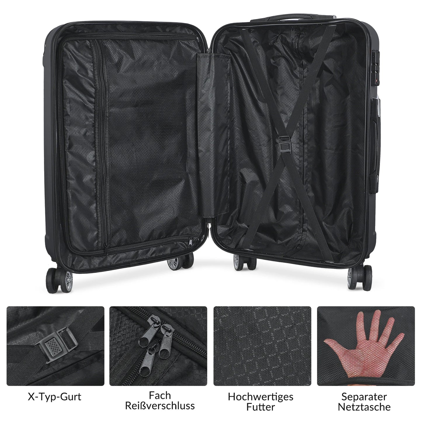 Ensemble de valises de voyage avec protection des coins