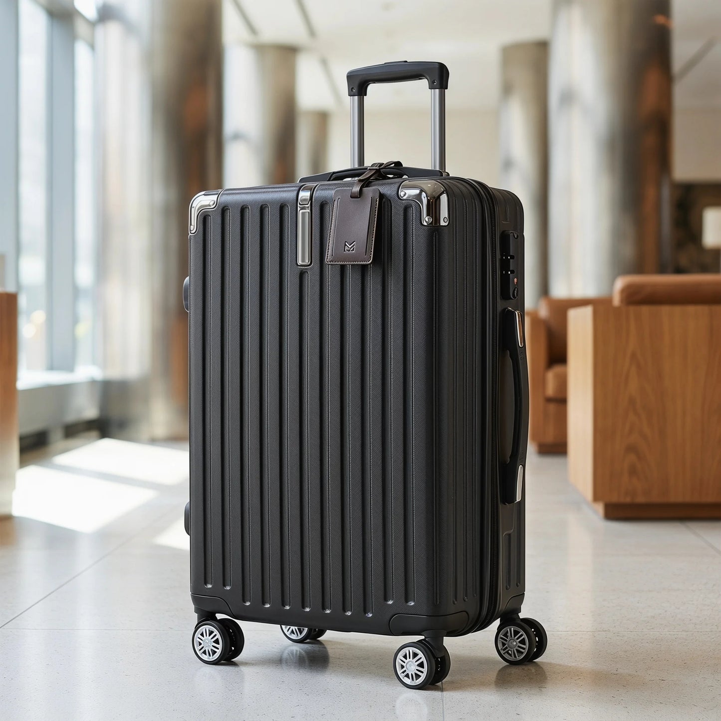 Ensemble de bagages rigides, 3 pièces avec serrure TSA
