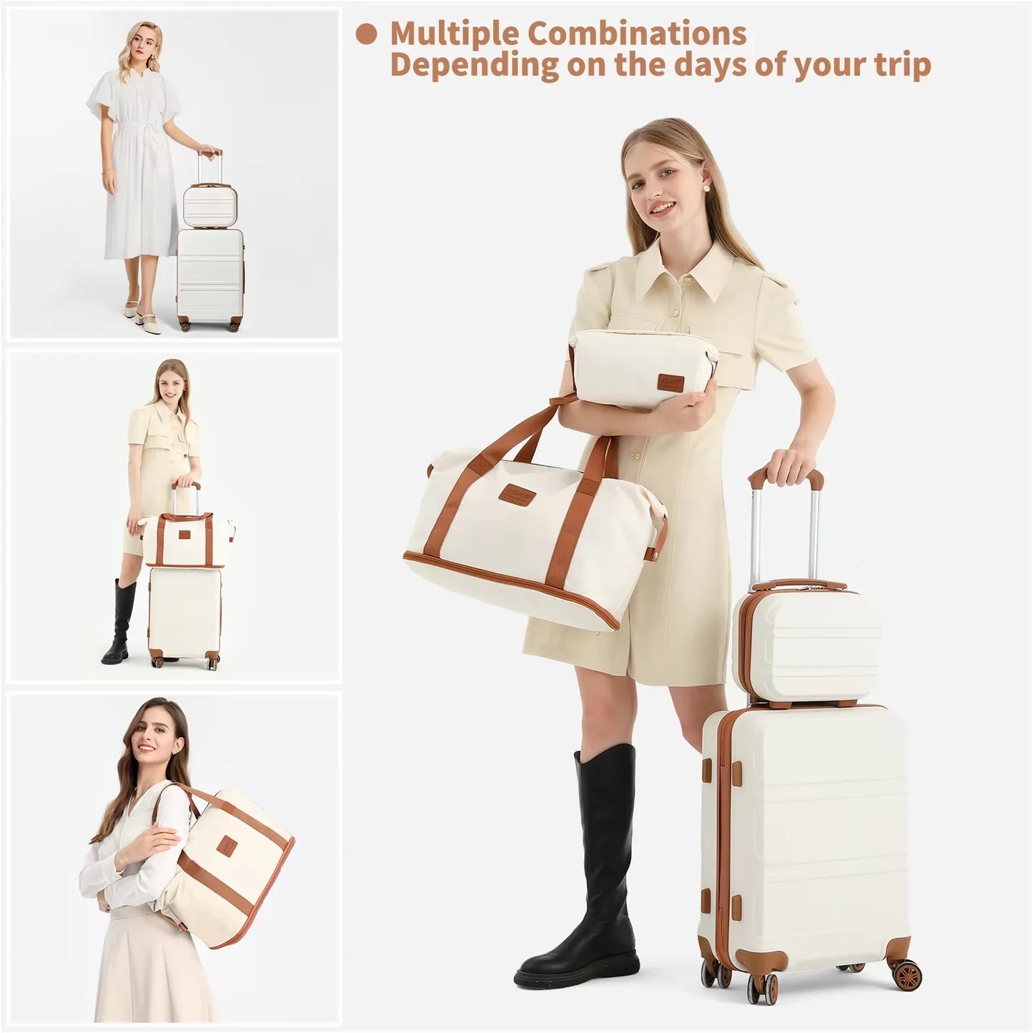 Valise trolley ABS (2/4/6 pièces) – Coque rigide légère