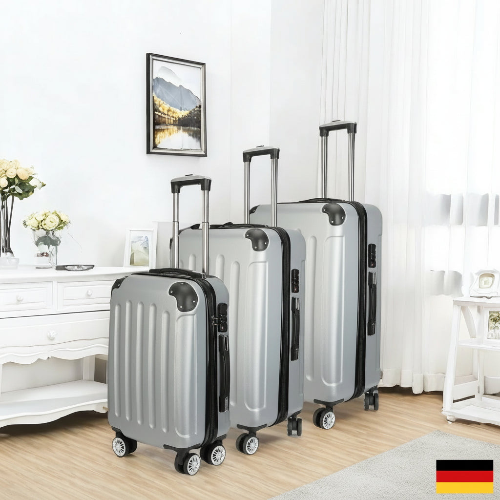 ensemble de bagages 3 pièces, roues rotatives silencieuses universelles avec serrure à combinaison de haute qualité, ensemble de bagages de voyage 20/24/28 pouces