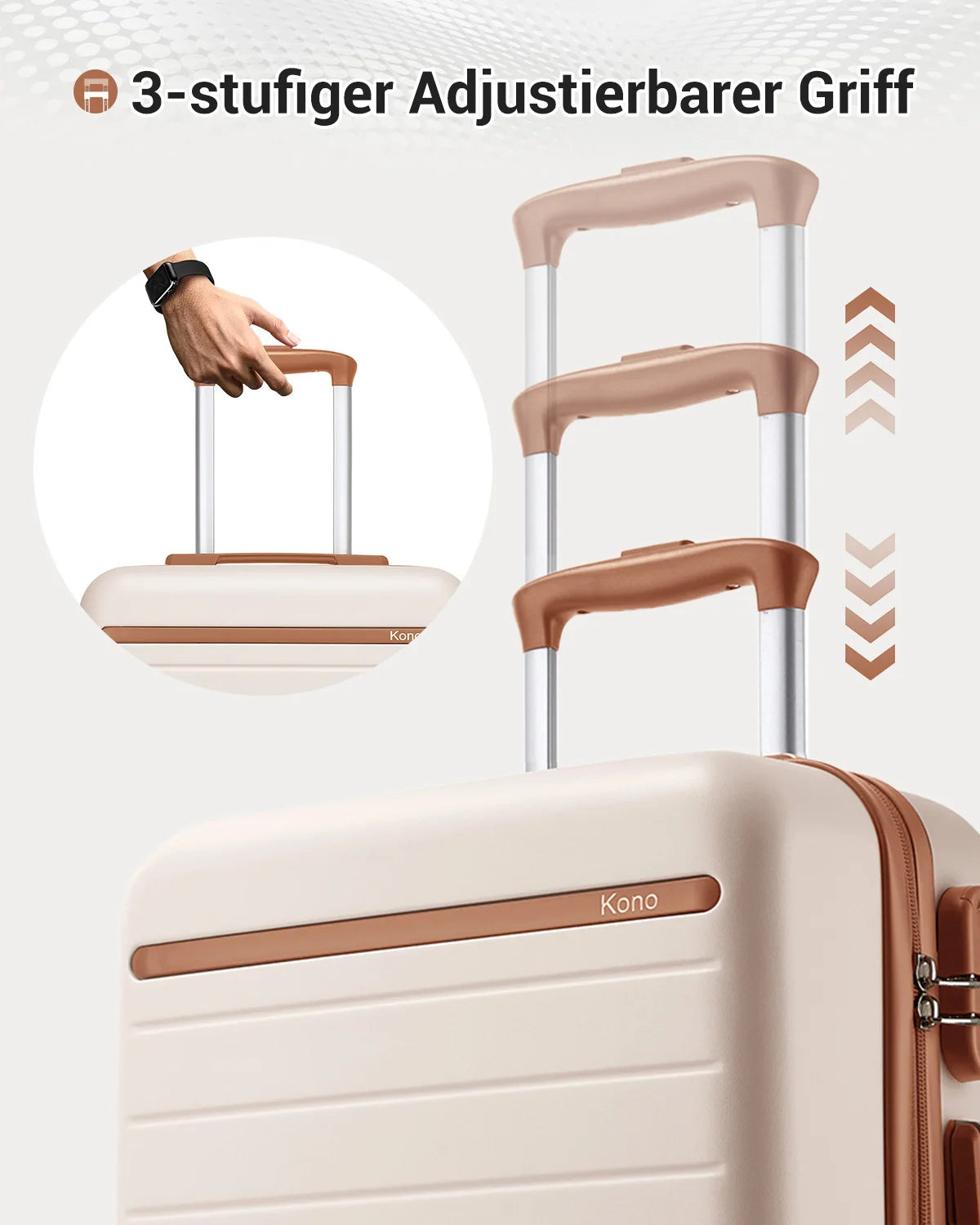 Ensemble de bagages de voyage, avec roulettes doubles et poignée télescopique