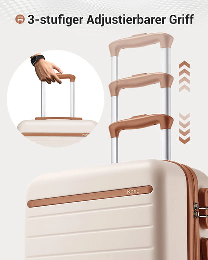 Ensemble de bagages de voyage, avec roulettes doubles et poignée télescopique