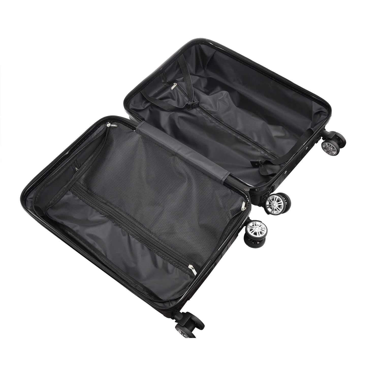 Ensemble de bagages rigides, 3 pièces avec serrure TSA