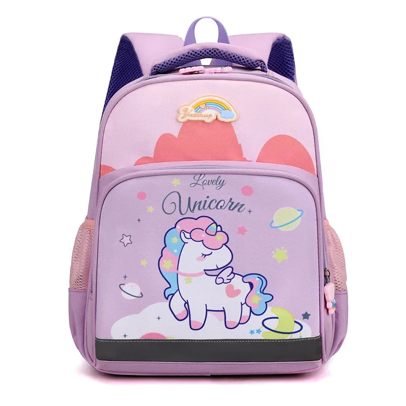 Cartable violet de dessin animé licorne pour enfants