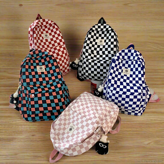 Cartables pour collégiennes, lycéens, lycéens, collégiens, sacs à dos pour filles de style ins, sacs à dos en damier pour filles, cinq couleurs en option