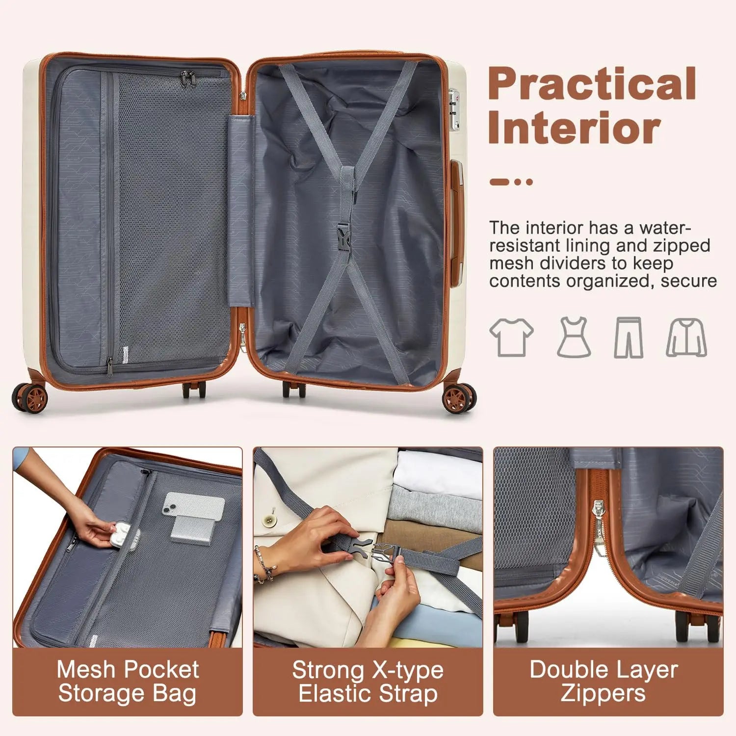 Ensemble de bagages 3 pièces coque rigide ABS de haute qualité