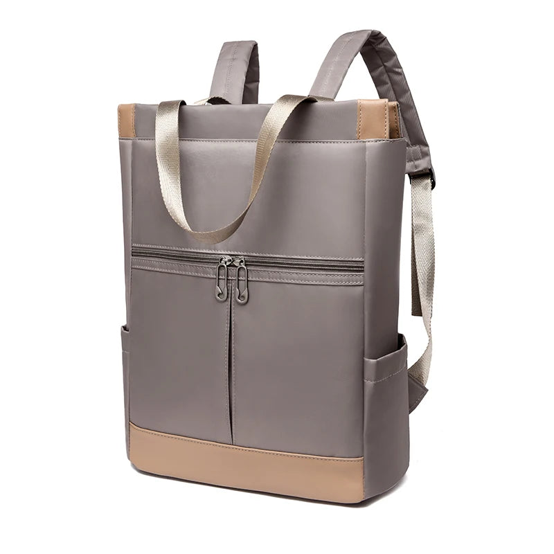 Grand sac à dos Oxford imperméable pour femme, cartable tendance pour adolescentes, voyage et week-end, nouveau, beige