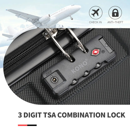 Grande Valise Hardshell Légère, Valise Trolley payée ity L, 4 Roues Jumelles, Serrure TSA, Matériau ABS