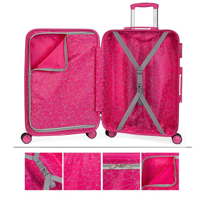 Valise de voyage modèle Stars pour jeune enfant, fille, 4 roues, polycarbonate moyen