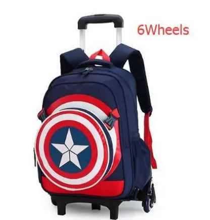 Sac à dos à 2 et 6 roulettes d'école pour enfants