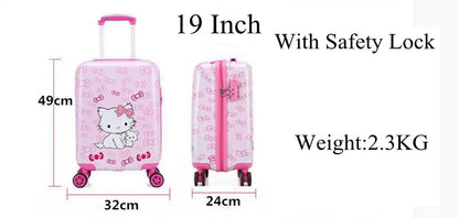 Valise rose Spinner pour enfants, bagages à main pour enfants, sacs de voyage à roulettes pour filles, bagages à roulettes pour garçons