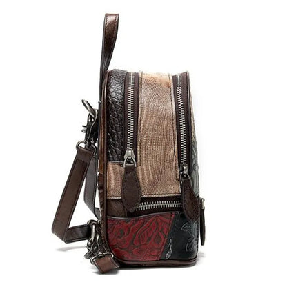 Sac à dos en cuir Patchwork