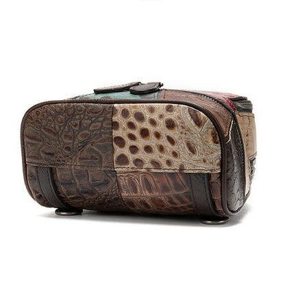 Sac à dos en cuir Patchwork