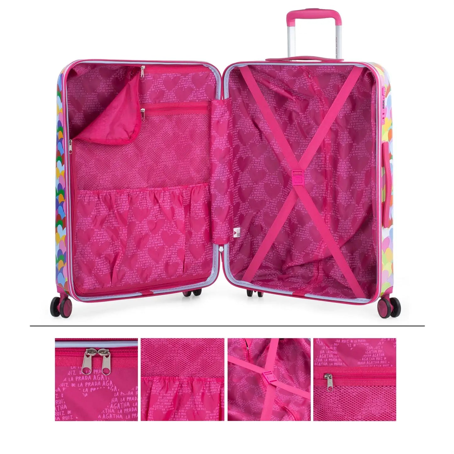 HEARTS COLORS Suitcase for Women and Men