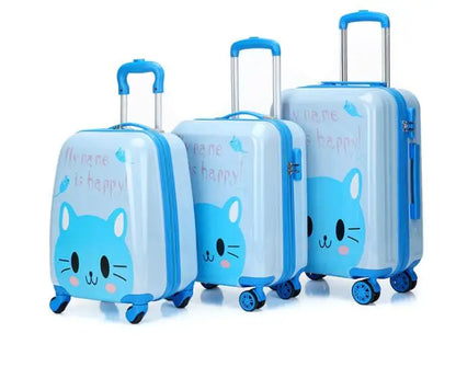 Valise bleu Spinner pour enfants, bagages à main pour enfants, sacs de voyage à roulettes pour filles, bagages à roulettes pour garçons