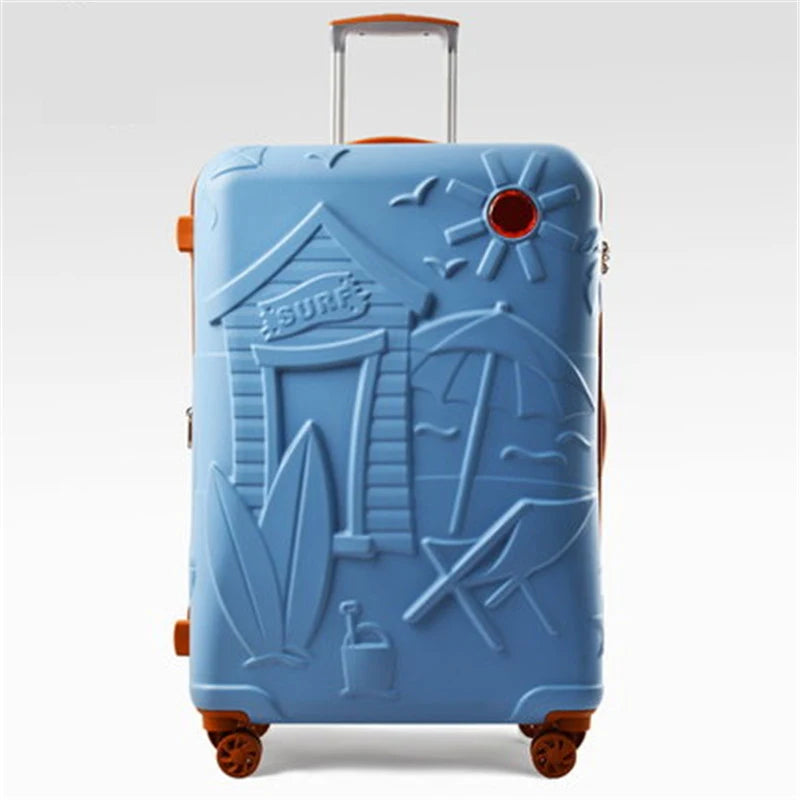 Suitcase with beach relief print