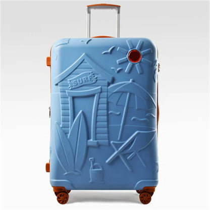 Valise avec impression en relief de plage