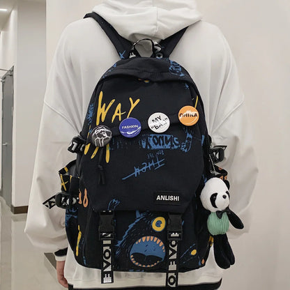 Sac à dos tendance avec motif de graffiti