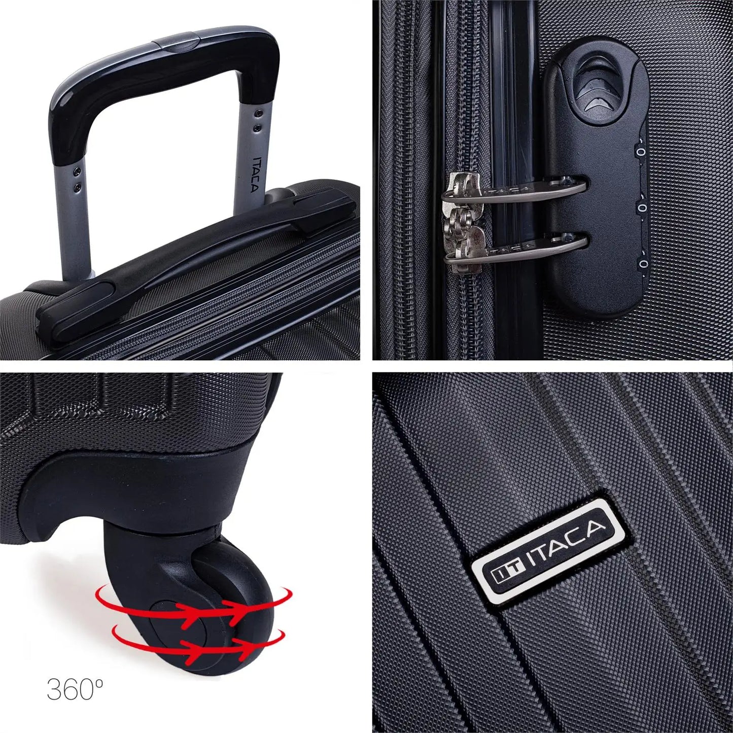 Set of 3 expandable ABS suitcases