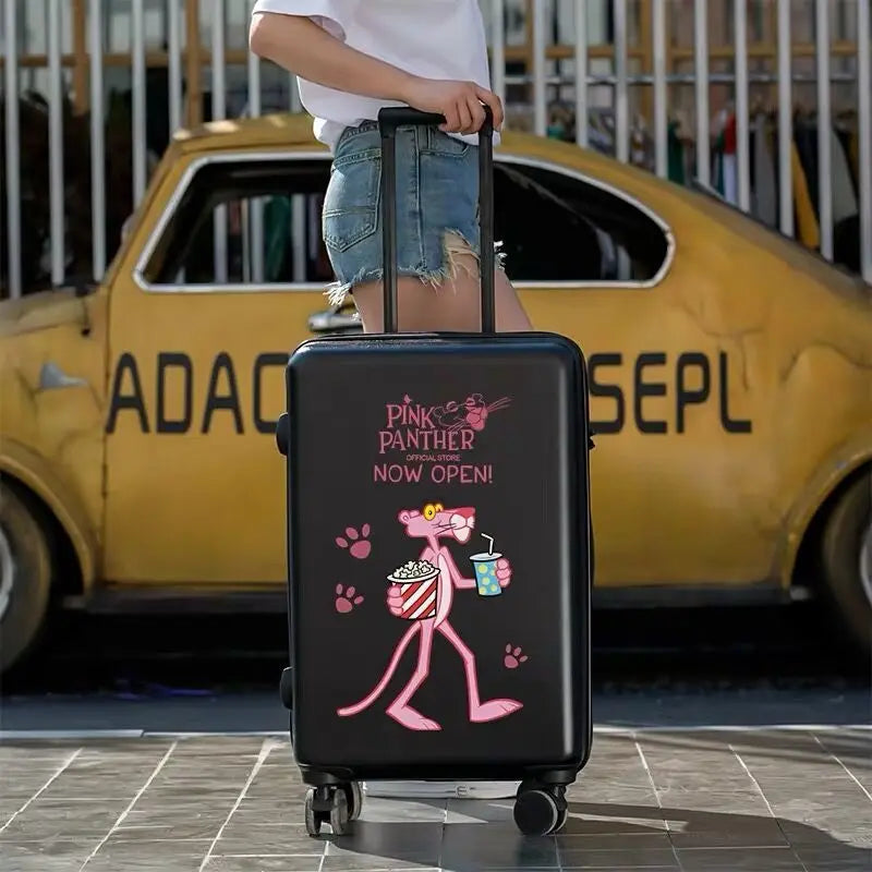 Valise à roulettes de dessin animé mignon Panthère rose