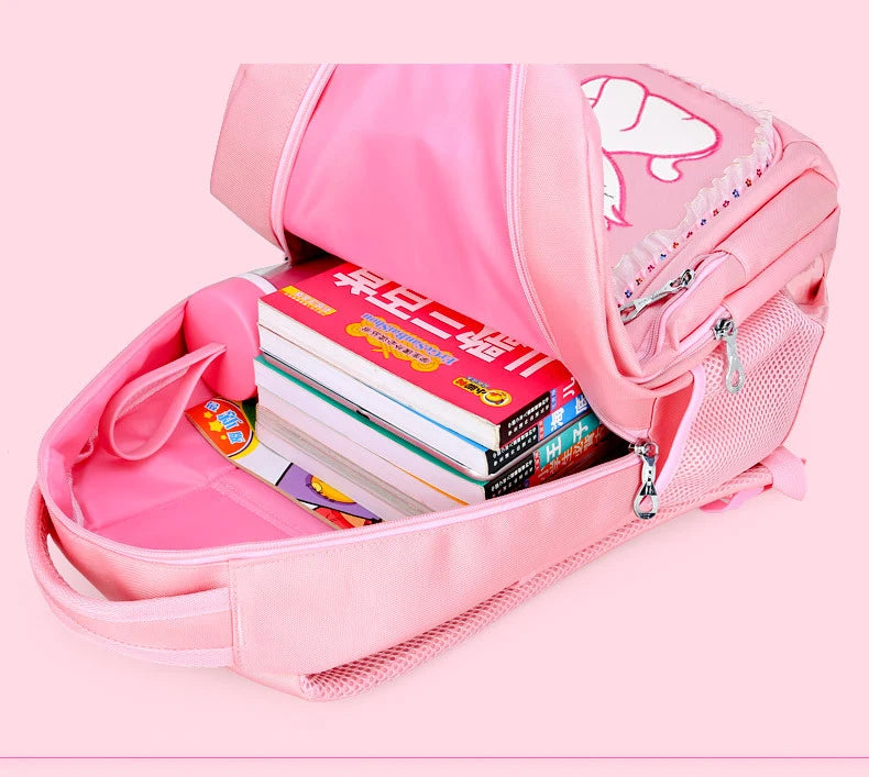 Sac à dos léger à motif de dessin animé pour enfants, sacs d'école pour filles, sac à dos pour enfants, chat doux