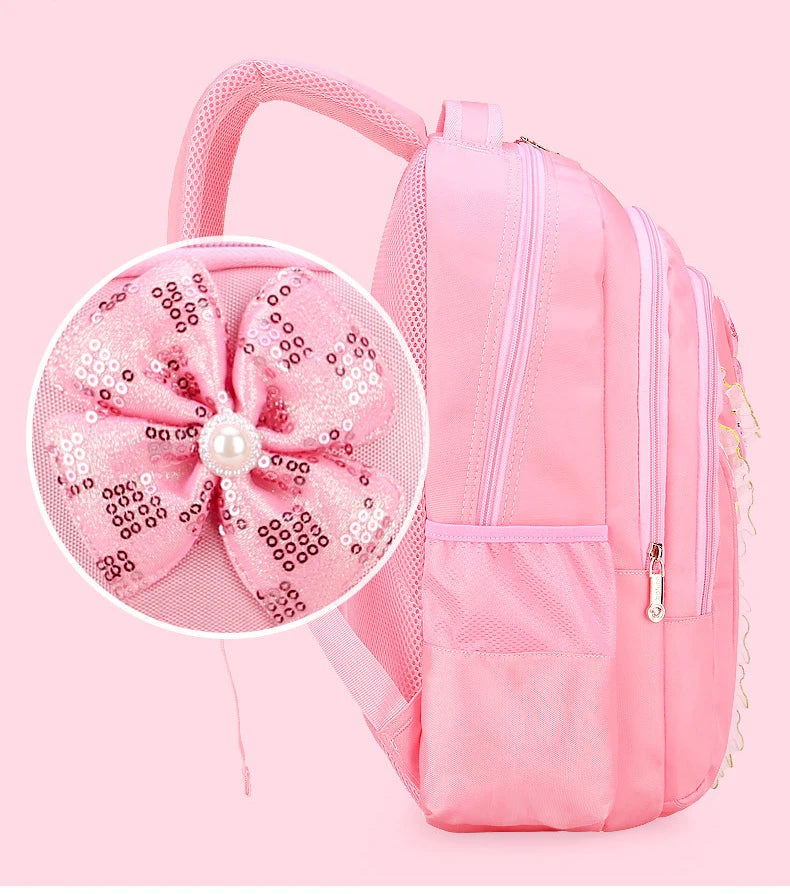 Sac à dos léger à motif de dessin animé pour enfants, sacs d'école pour filles, sac à dos pour enfants, chat doux