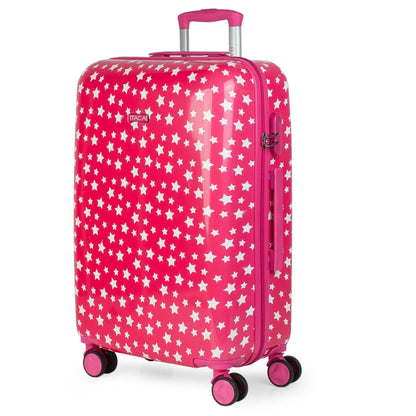 Valise de voyage modèle Stars pour jeune enfant, fille, 4 roues, polycarbonate moyen