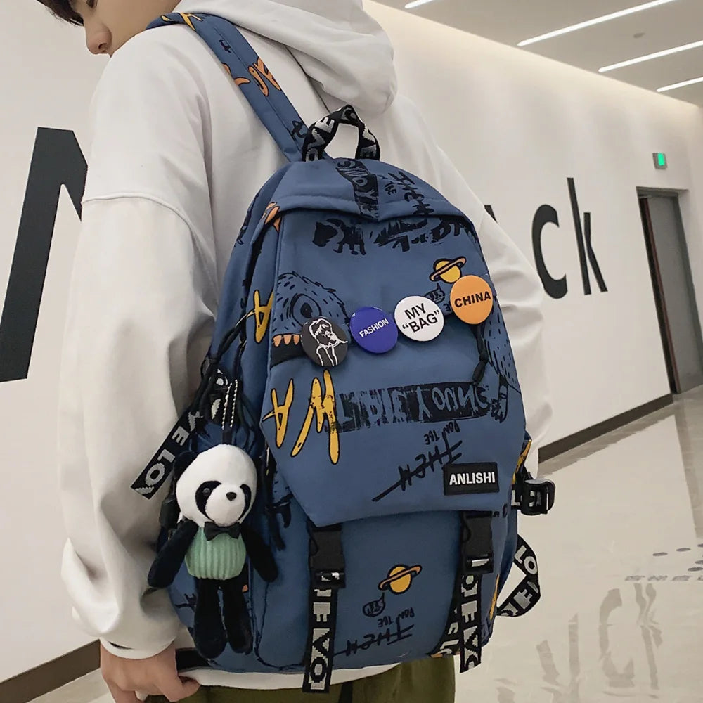 Sac à dos tendance avec motif de graffiti