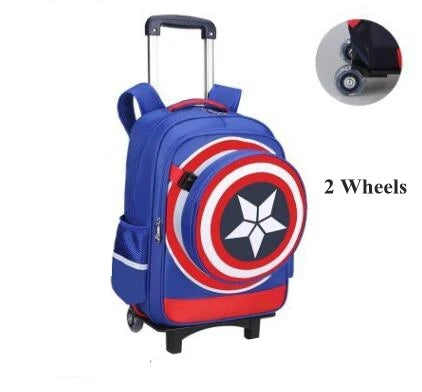 Sac à dos à 2 et 6 roulettes d'école pour enfants