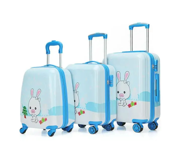 Valise bleu Spinner pour enfants, bagages à main pour enfants, sacs de voyage à roulettes pour filles, bagages à roulettes pour garçons