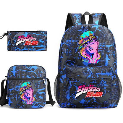 Jojo Bizarre Adventure anime sac à dos étudiant, 3 pièces