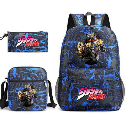 Jojo Bizarre Adventure anime sac à dos étudiant, 3 pièces