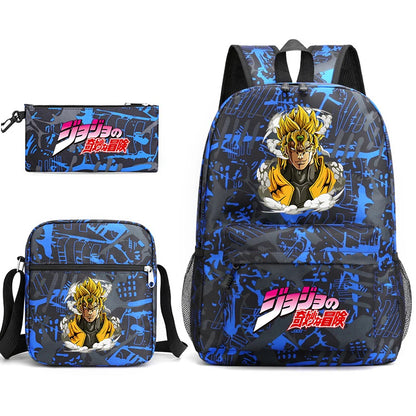 Jojo Bizarre Adventure anime sac à dos étudiant, 3 pièces
