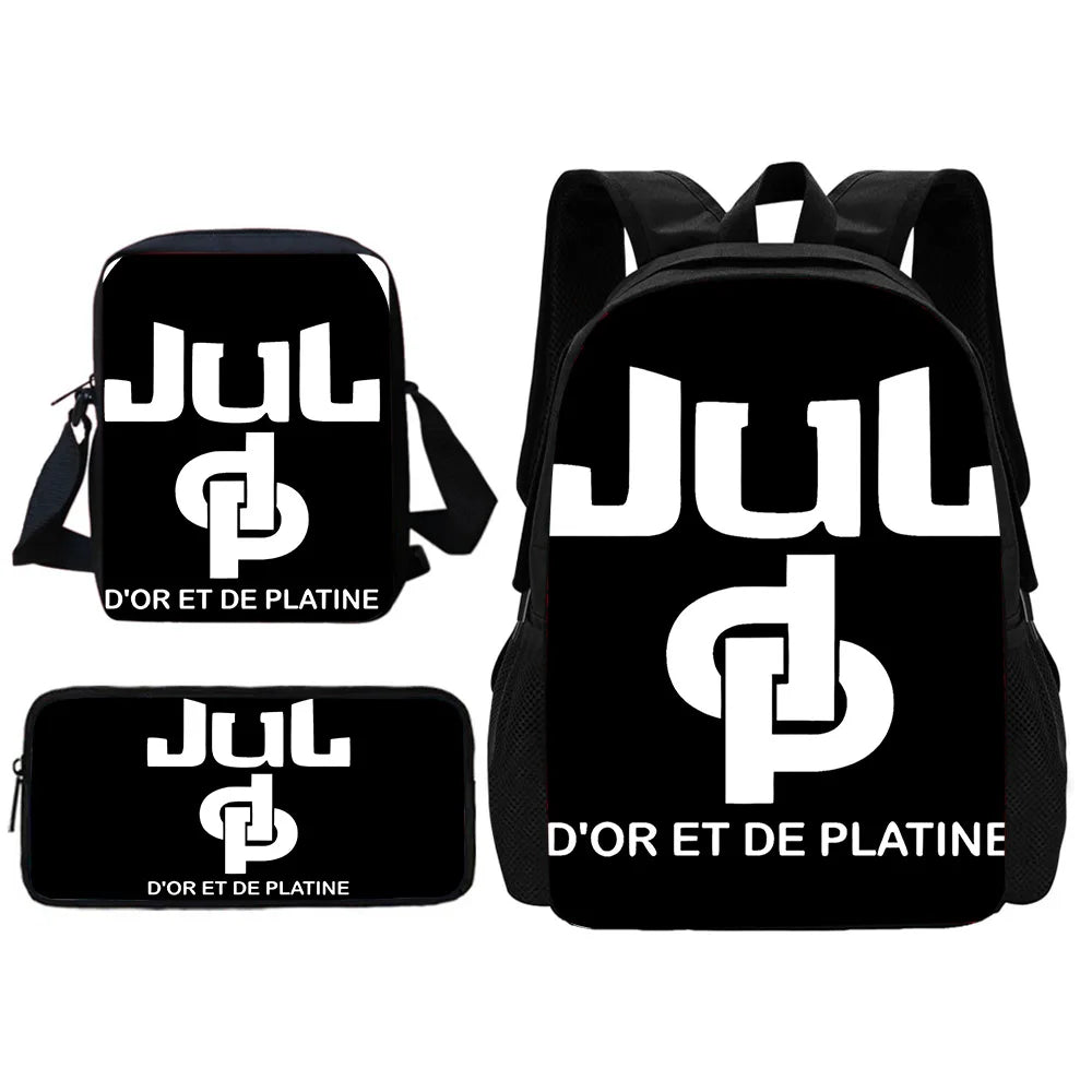 Rapper JuL-Sac à Dos d'École pour Enfant, avec Trousse à Crayons, pour Garçon et Fille, Meilleur Cadeau