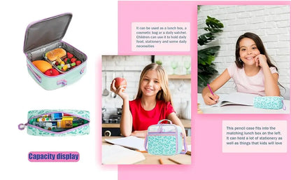 Meetbelify-Sac à Dos pour Fille, Cartable Esthétique pour Élève du Primaire, Adolescente, Sac à Livres avec Boîte à Déjeuner et Sac à Stylo