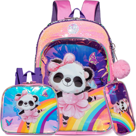 Meetbelify-Sac à dos d'école pour filles, cartable pour enfants, sac de voyage pleine grandeur avec boîte à lunch, élèves du primaire vopoto