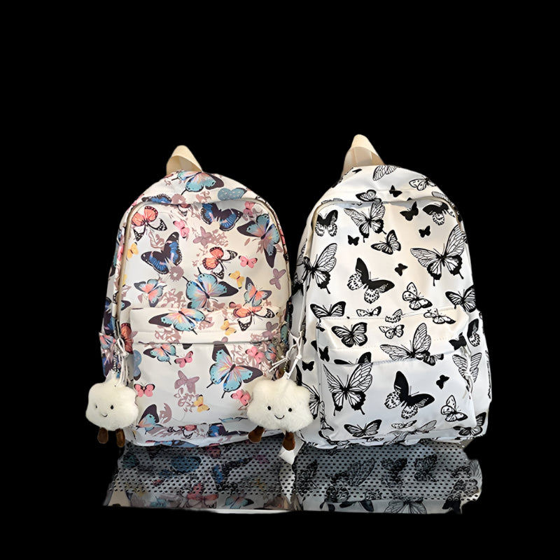 Mode papillon modèle coréen femmes sac à dos étudiant sac à dos pour l'école livre stockage et organisateur de voyage